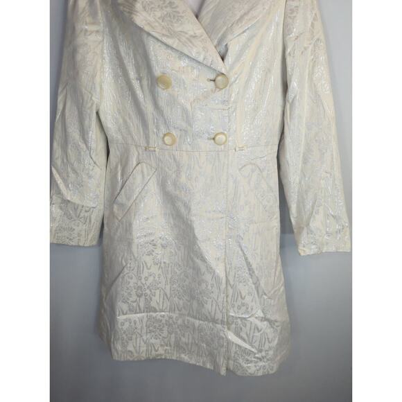 Cole Haan Collective Cream Brocade Double Breasted Blazer Dress‎ Office Size 8 - Picture 5 of 10